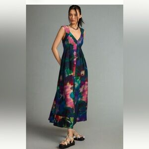 Anthropologie Vibrant Multicolor Maxi Dress